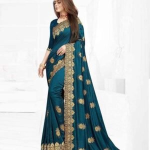 ইন্ডিয়ান জর্জেট শাড়ি ব্লাউজ পিস সহ