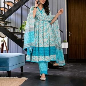 প্রিমিয়াম কটন আঙ্গোরাখা স্টাইল গাউন​