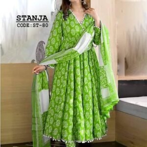 প্রিমিয়াম কটন আঙ্গোরাখা স্টাইল গাউন​