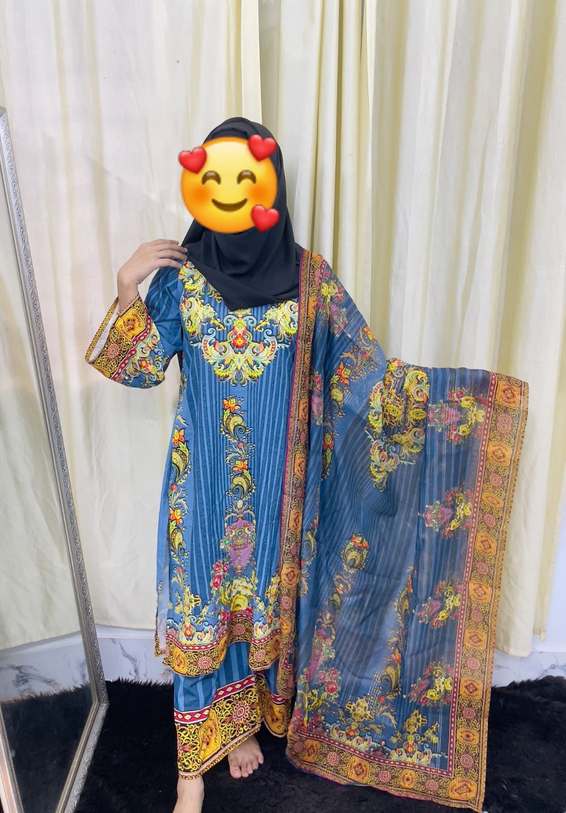 🌸 প্রিমিয়াম দুবাই সফট সিল্ক থ্রি-পিস 🌸