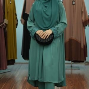 প্রিমিয়াম দুবাই চেরি এমব্রয়ডারি বোরকা সেট