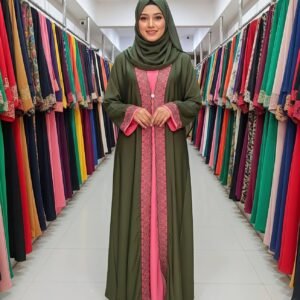 অরিজিনাল দুবাই চেরি ফেব্রিক বোরকা(হিজাবসহ)