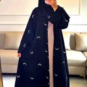 ​🌙 মুন এমব্রয়ডারি বোরকা(হিজাবসহ)