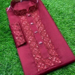 প্রিমিয়াম কাফ হাতা স্লাব শাটন পাঞ্জাবি